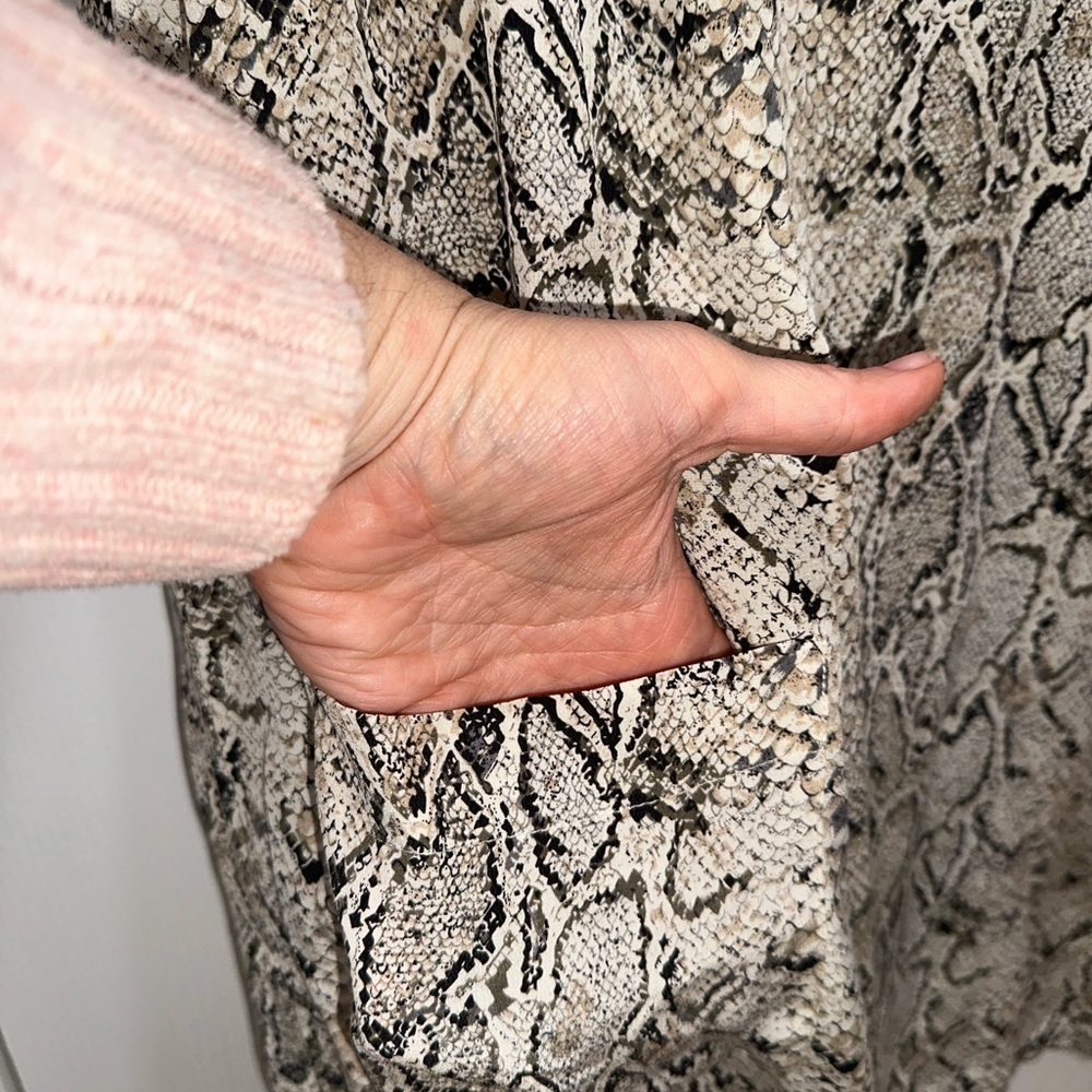 100% Silk Equipment Femme Beige Snake Silk Print Dress - Picture 4 of 10